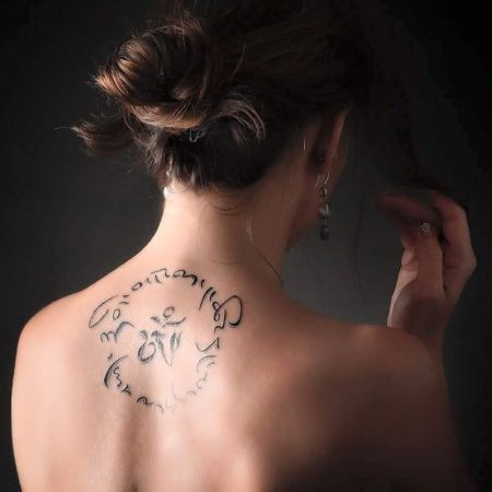meaningful tattoo : tibetan circle for a woman